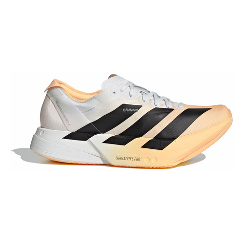 Adidas Adizero Adios Pro 4 — Acid Orange - Core Black - Crystal White — Size B — Width 7 — Front View
