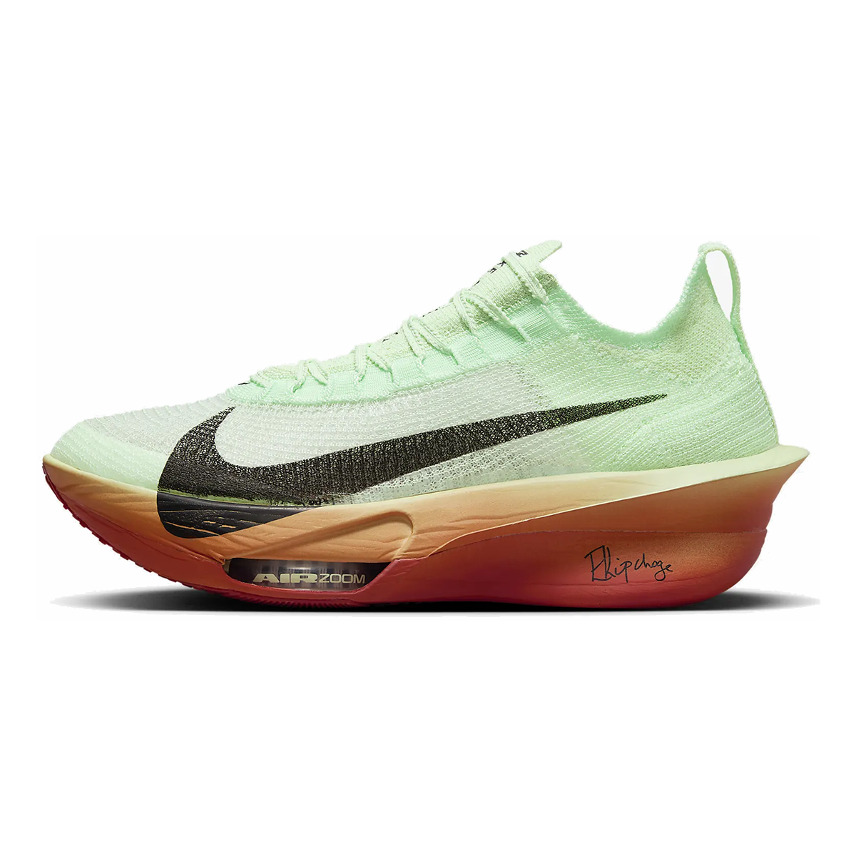 Nike Alphafly 3 Eliud Kipchoge — Vapor Green - Black - Dragon Red — Size D — Width 8 — Lifestyle View