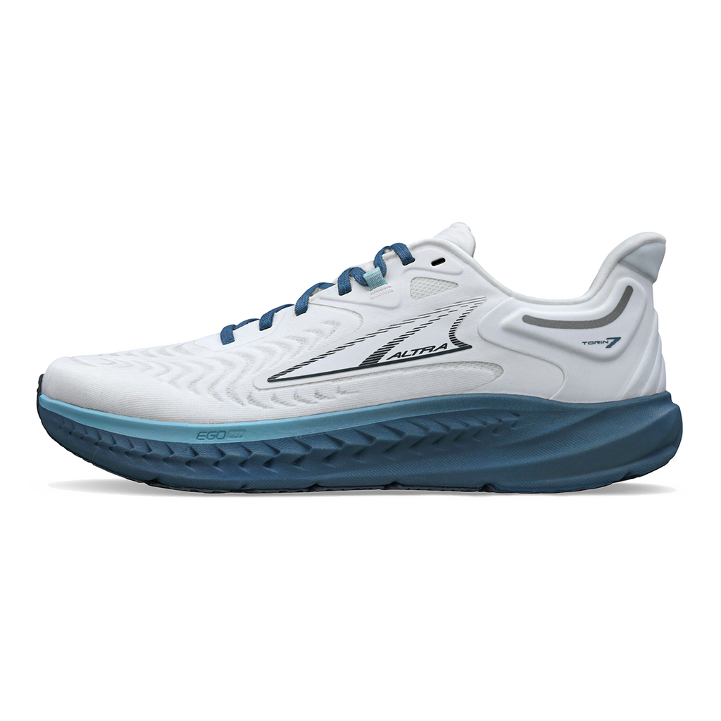 Altra Torin 7 Supermoon — White - Blue — Size D — Width 7 — Side View