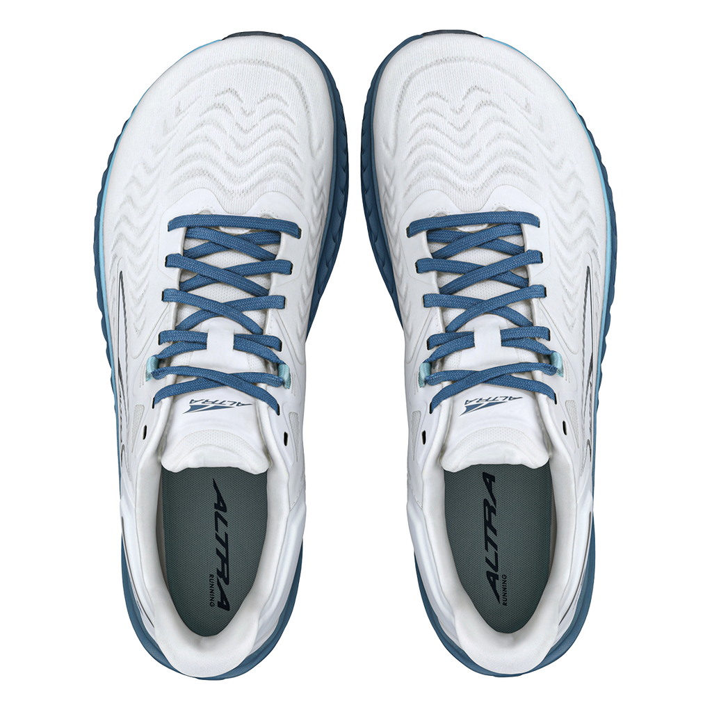 Altra Torin 7 Supermoon — White - Blue — Size D — Width 7 — Back View