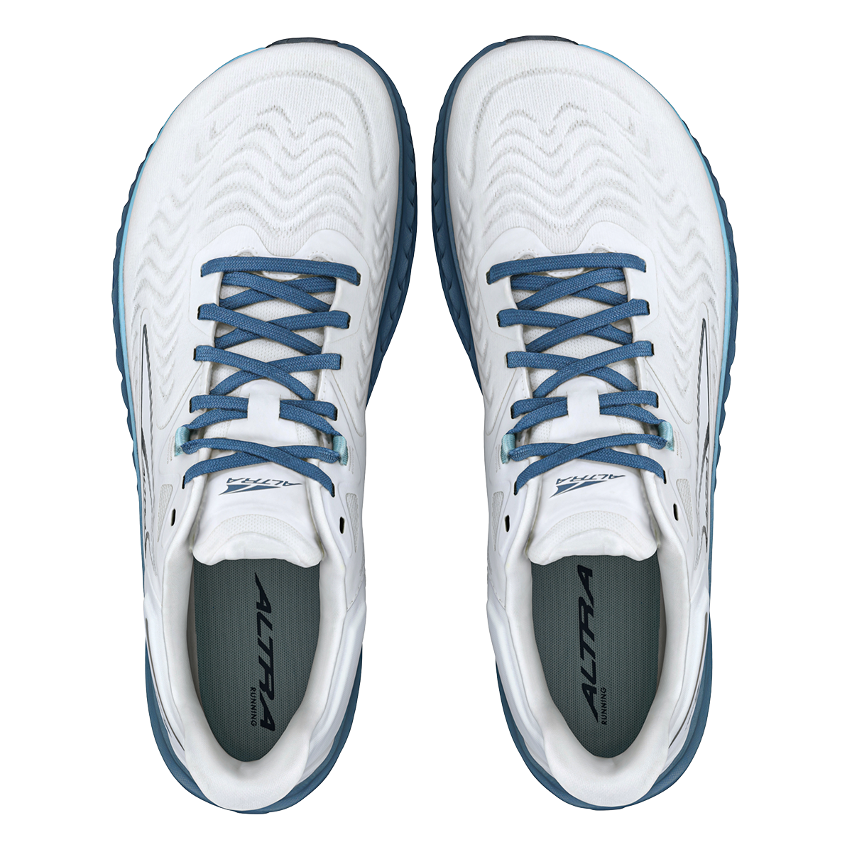 Altra Torin 7 Supermoon — White - Blue — Size D — Width 7 — Back View
