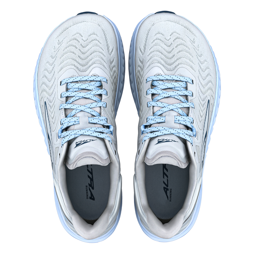 Altra Torin 7 Supermoon — White - Lt Blue — Size B — Width 5.5 — Back View