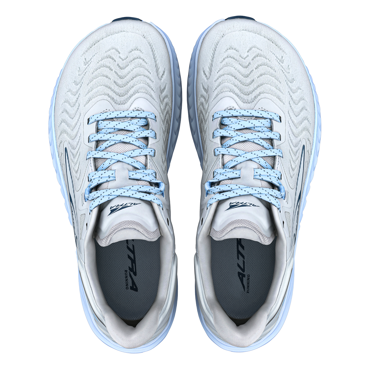 Altra Torin 7 Supermoon — White - Lt Blue — Size B — Width 5.5 — Back View