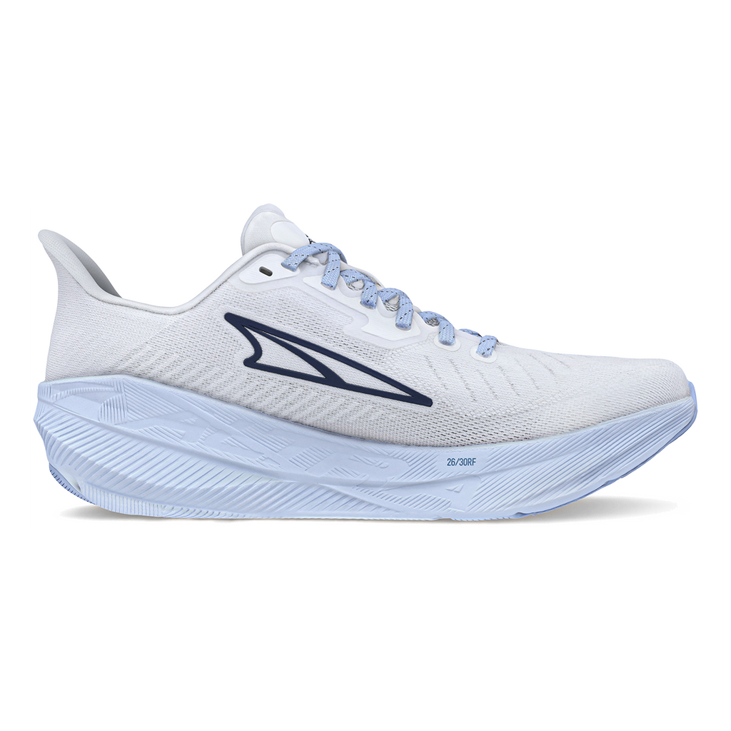 Altra Experience Flow Supermoon — White - Lt Blue — Size B — Width 5.5 — Front View