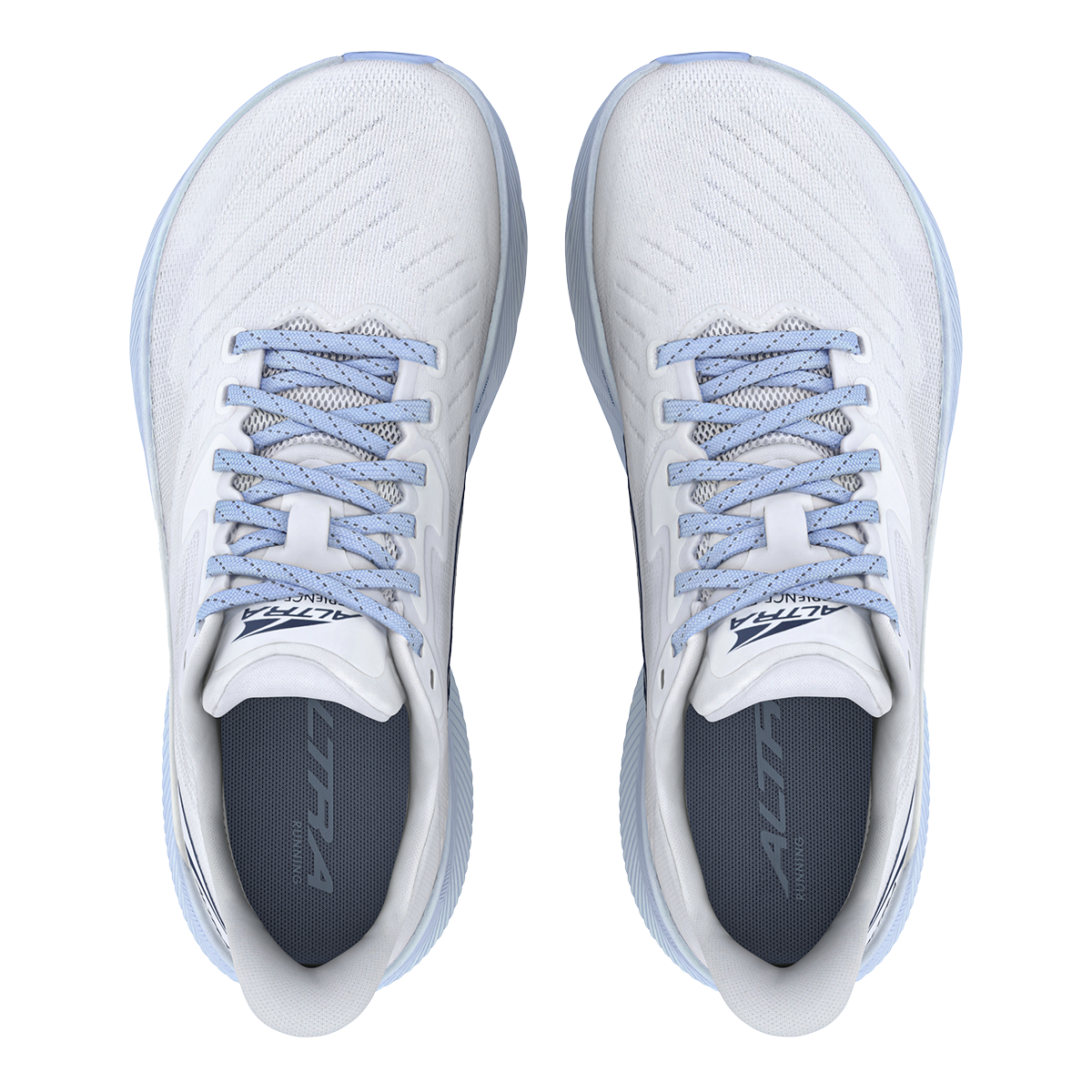 Altra Experience Flow Supermoon — White - Lt Blue — Size B — Width 5.5 — Back View