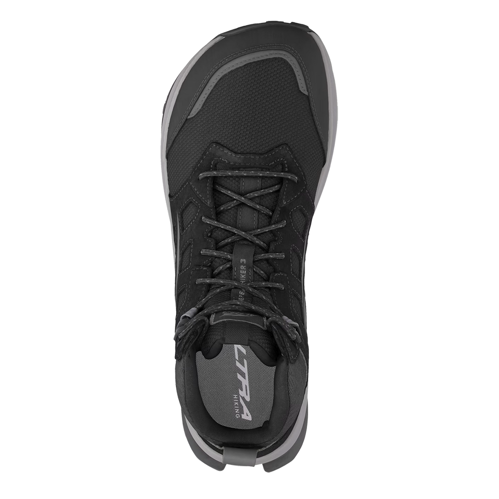 Altra Lone Peak Hiker 3 — Black - Gray — Size D — Width 7 — Back View