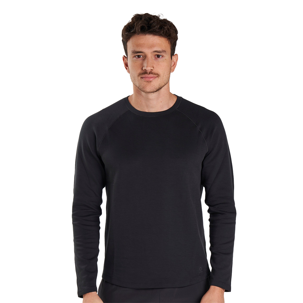 Alwrld ALRN Raglan Thermal Crew — Lava Rock — Size Small — Top View