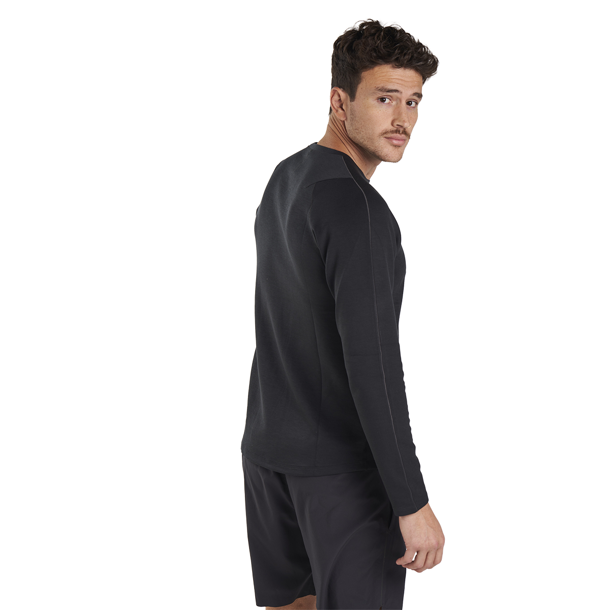 Alwrld ALRN Raglan Thermal Crew — Lava Rock — Size Small — Back View