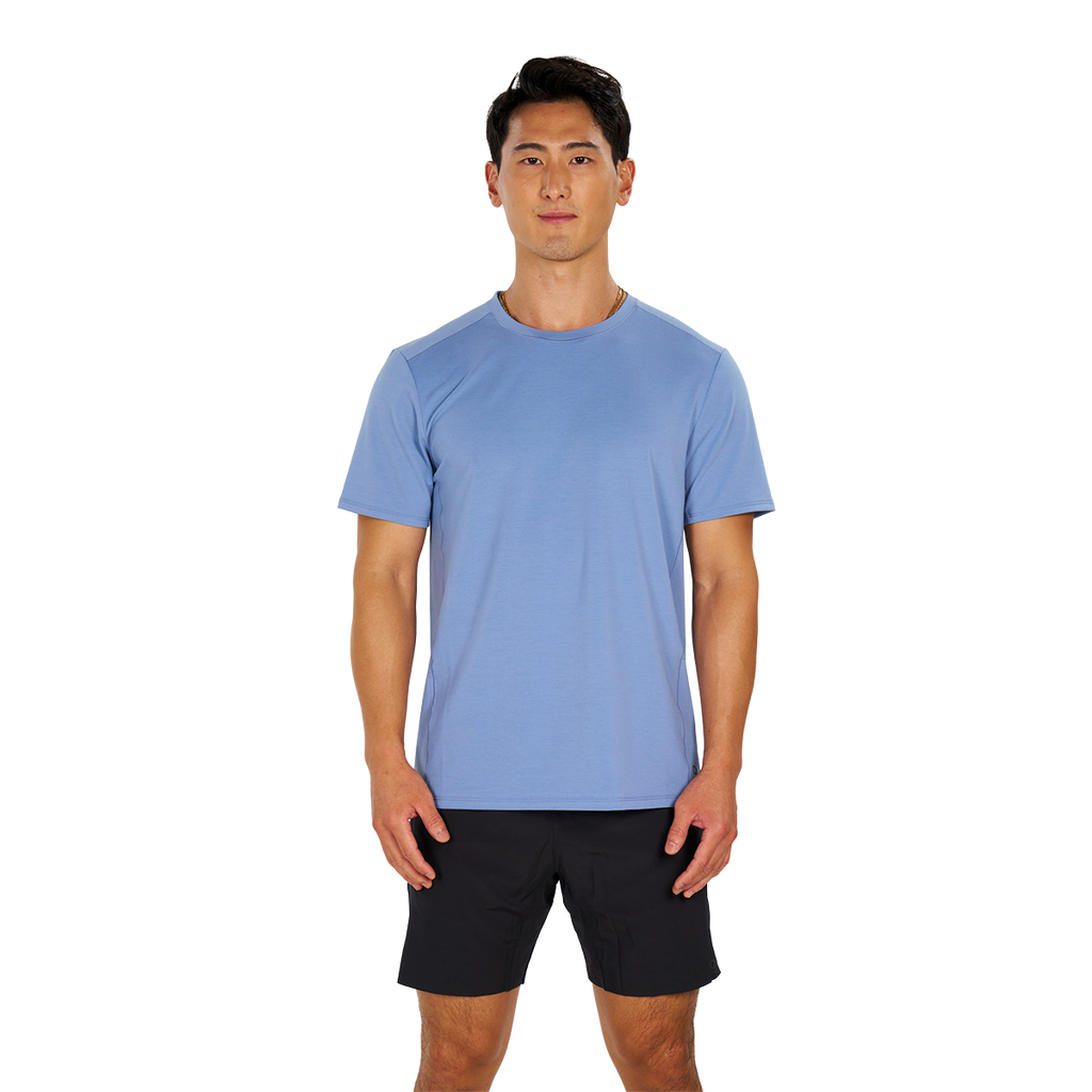 Alwrld ALTRN Tee — Blue Steel — Size Small — Front View
