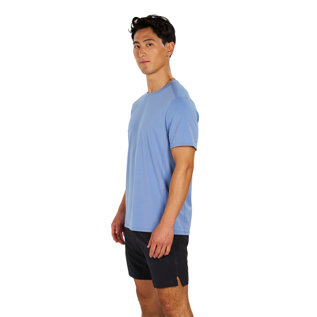Alwrld ALTRN Tee — Blue Steel — Size Small — Side View