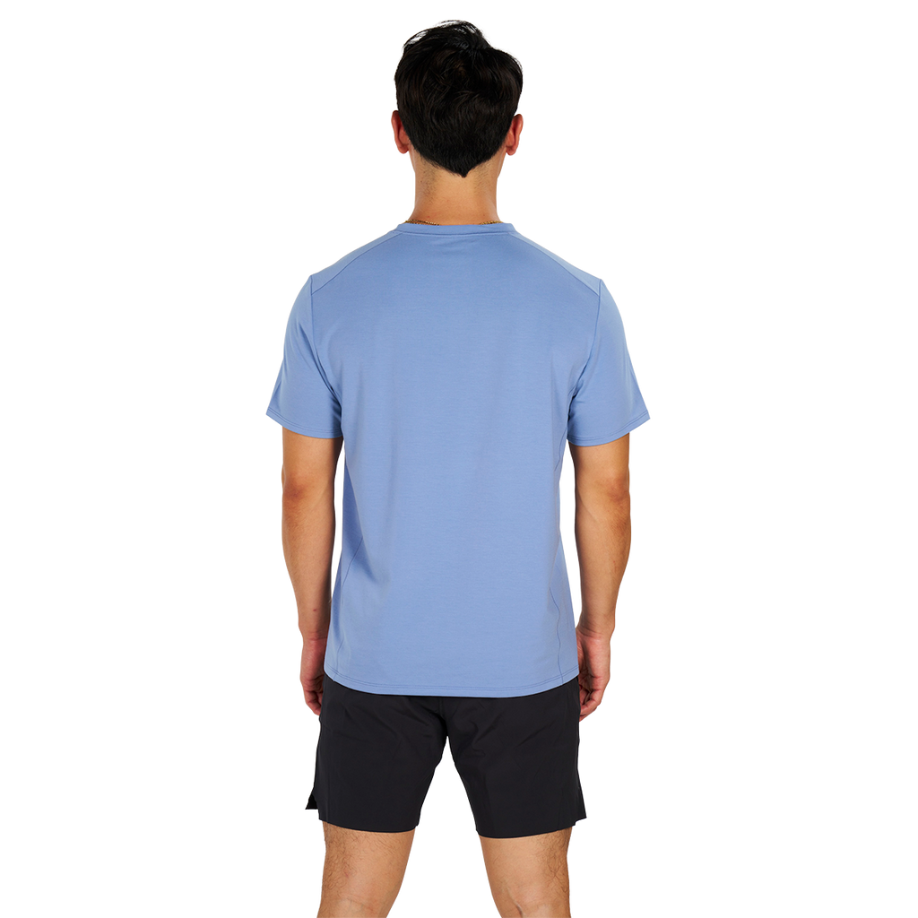 Alwrld ALTRN Tee — Blue Steel — Size Small — Top View