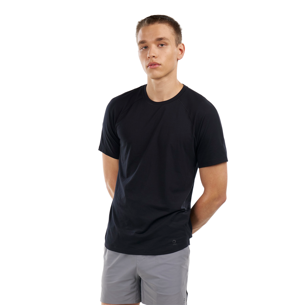 Alwrld ALRN Raglan Short Sleeve Tee — Black — Size Small — Front View