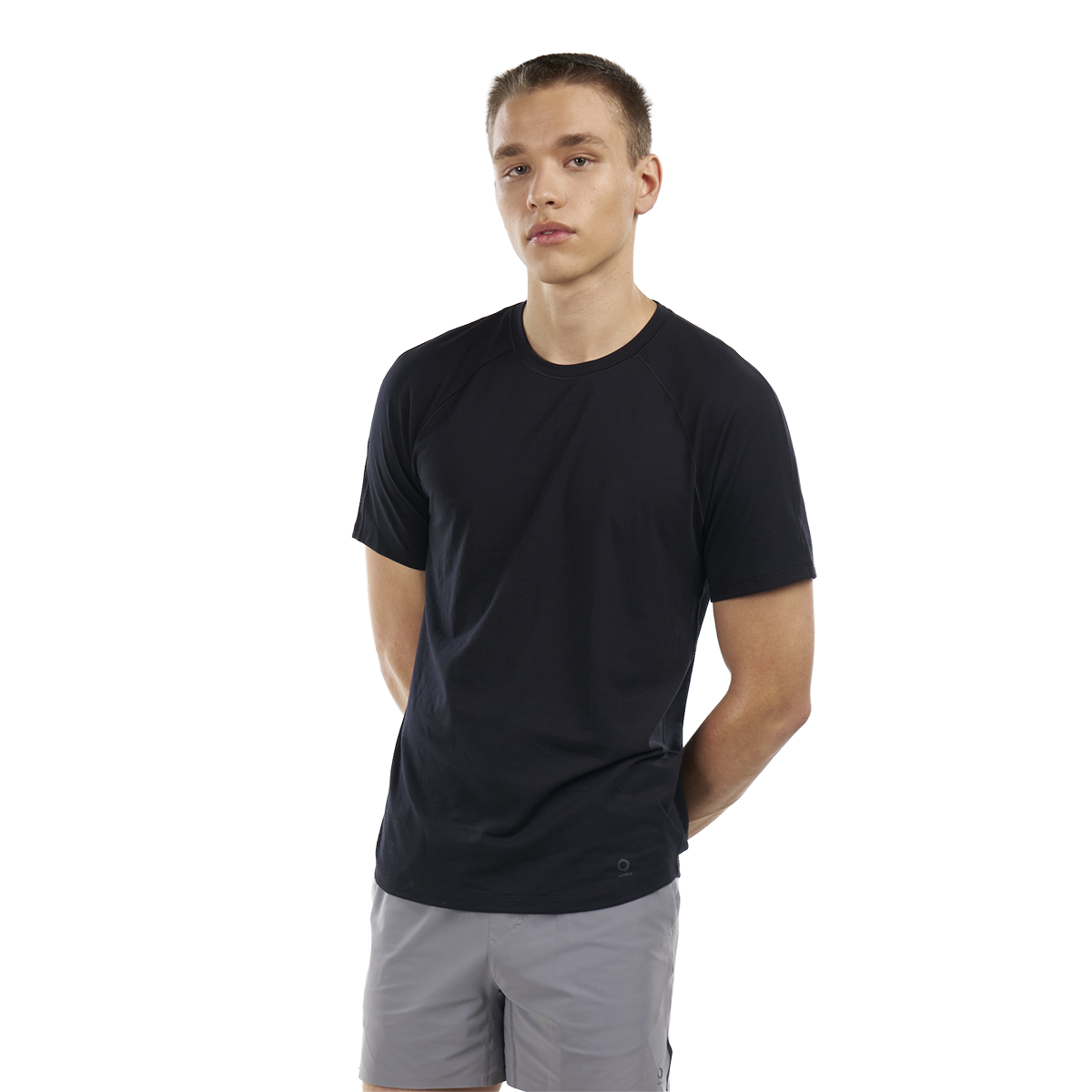 Alwrld ALRN Raglan Short Sleeve Tee — Black — Size Small — Front View