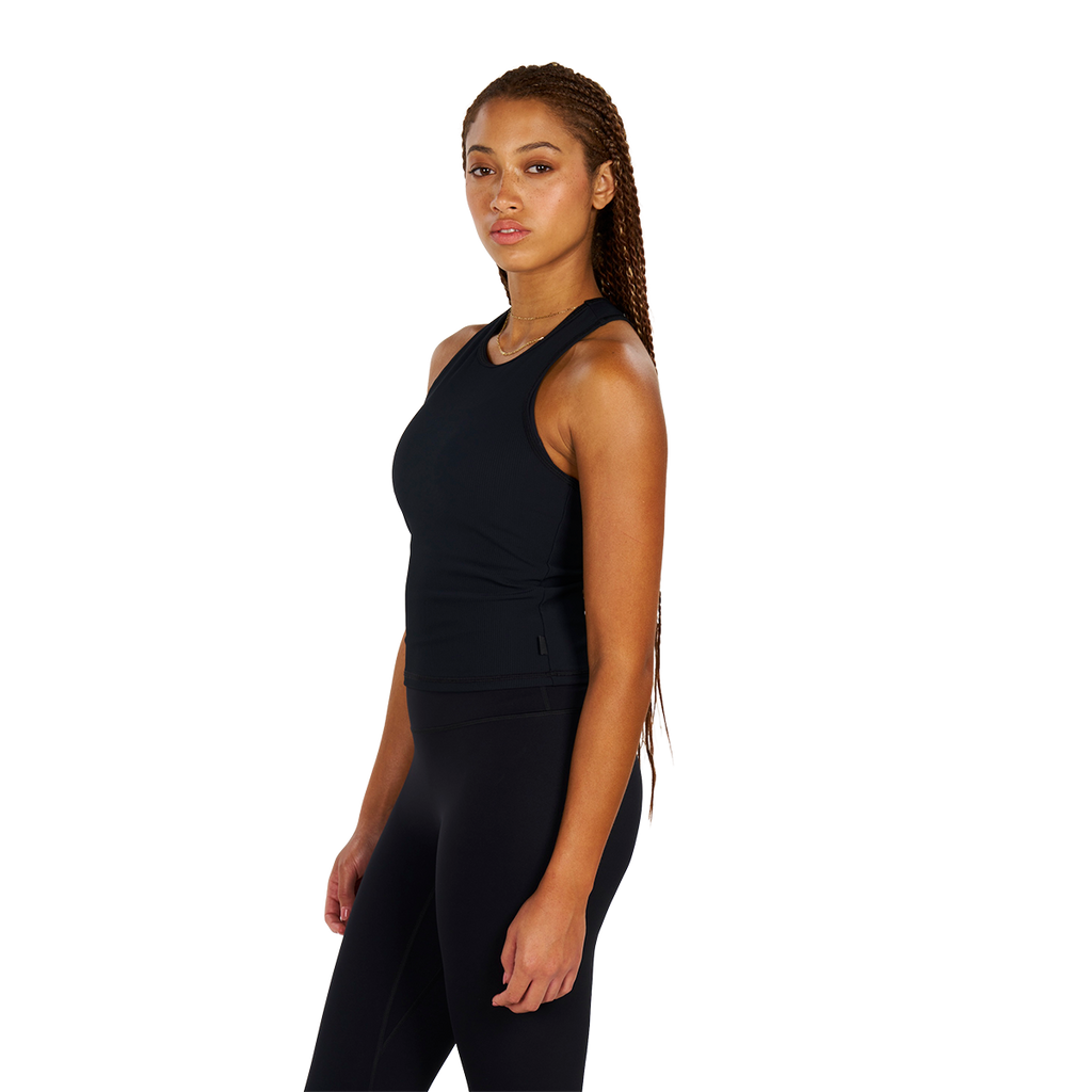 Alwrld ALRN Rib Crop Tank — Black — Size XSmall — Lifestyle View