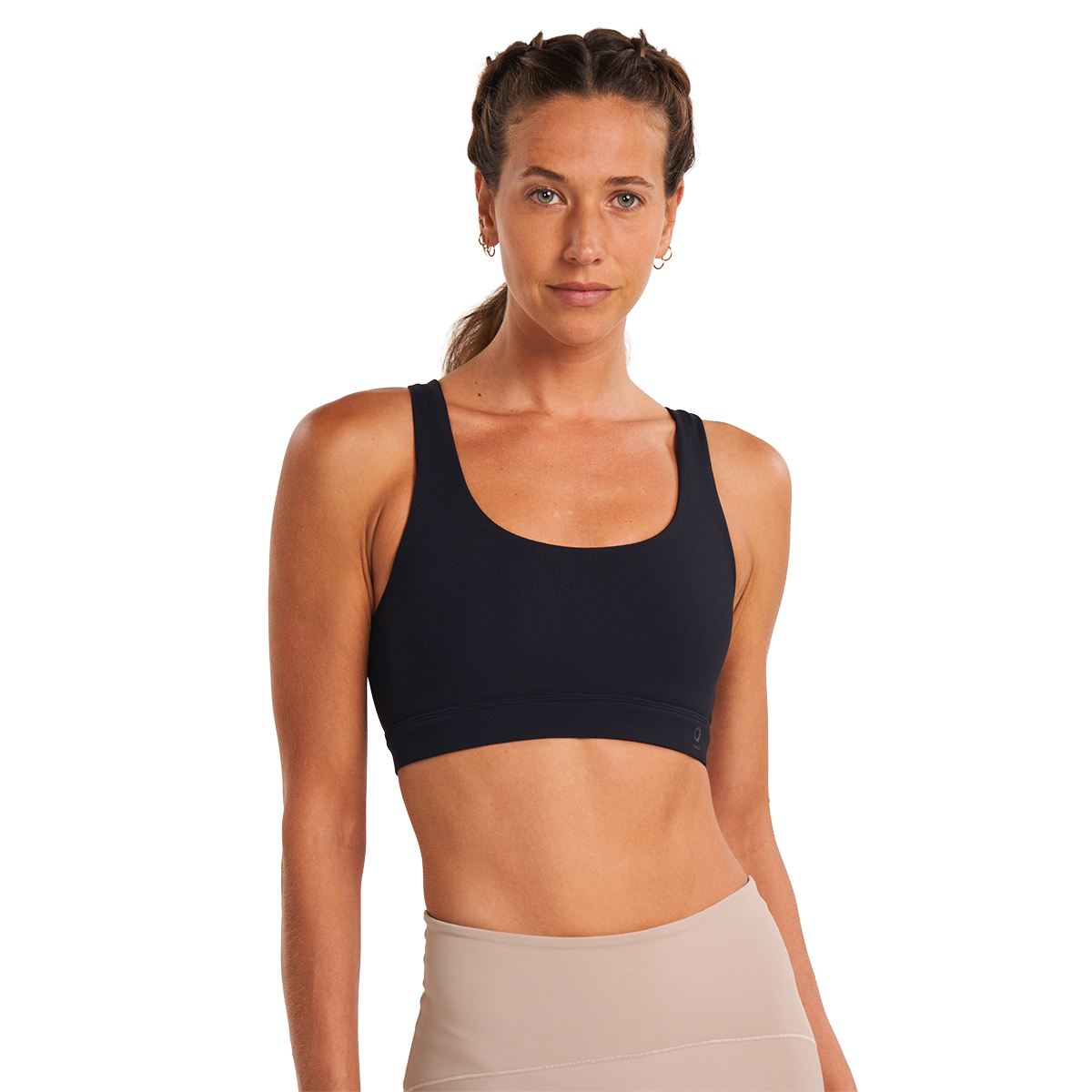 Alwrld ALTRN Rib Sport Bra — Black — Size XSmall — Top View