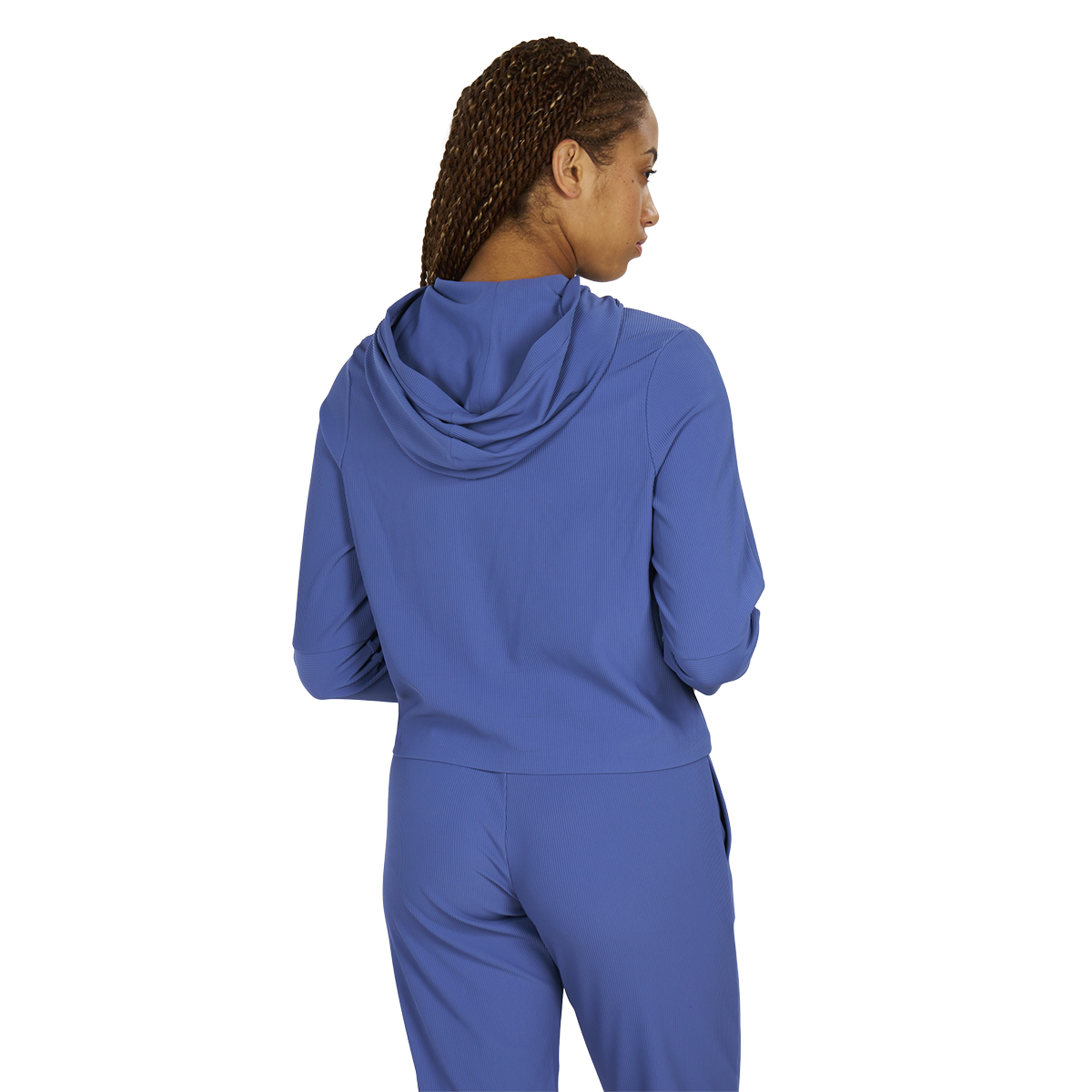 Alwrld ALTRN Rib Hoodie — Lido Blue — Size XSmall — Back View