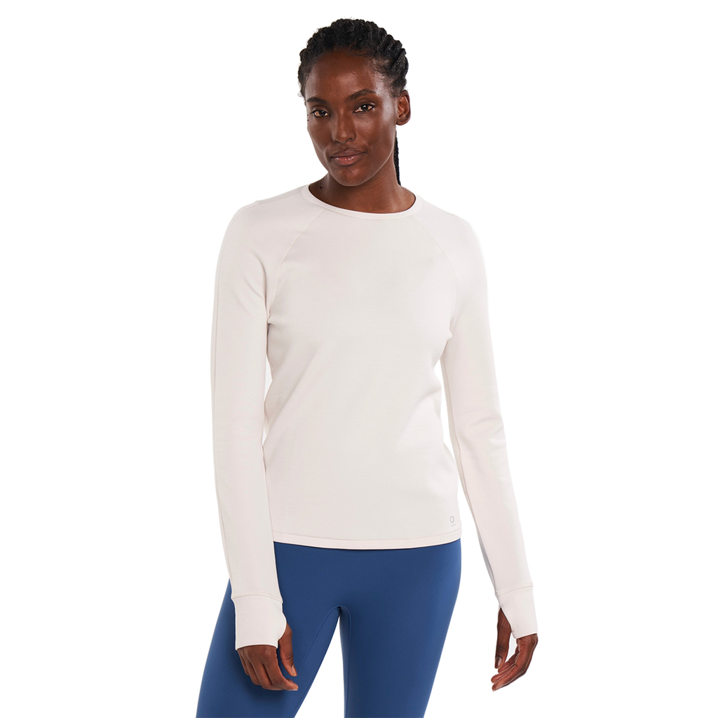 Alwrld ALRN Raglan Thermal Crew — White Sand — Size XSmall — Front View