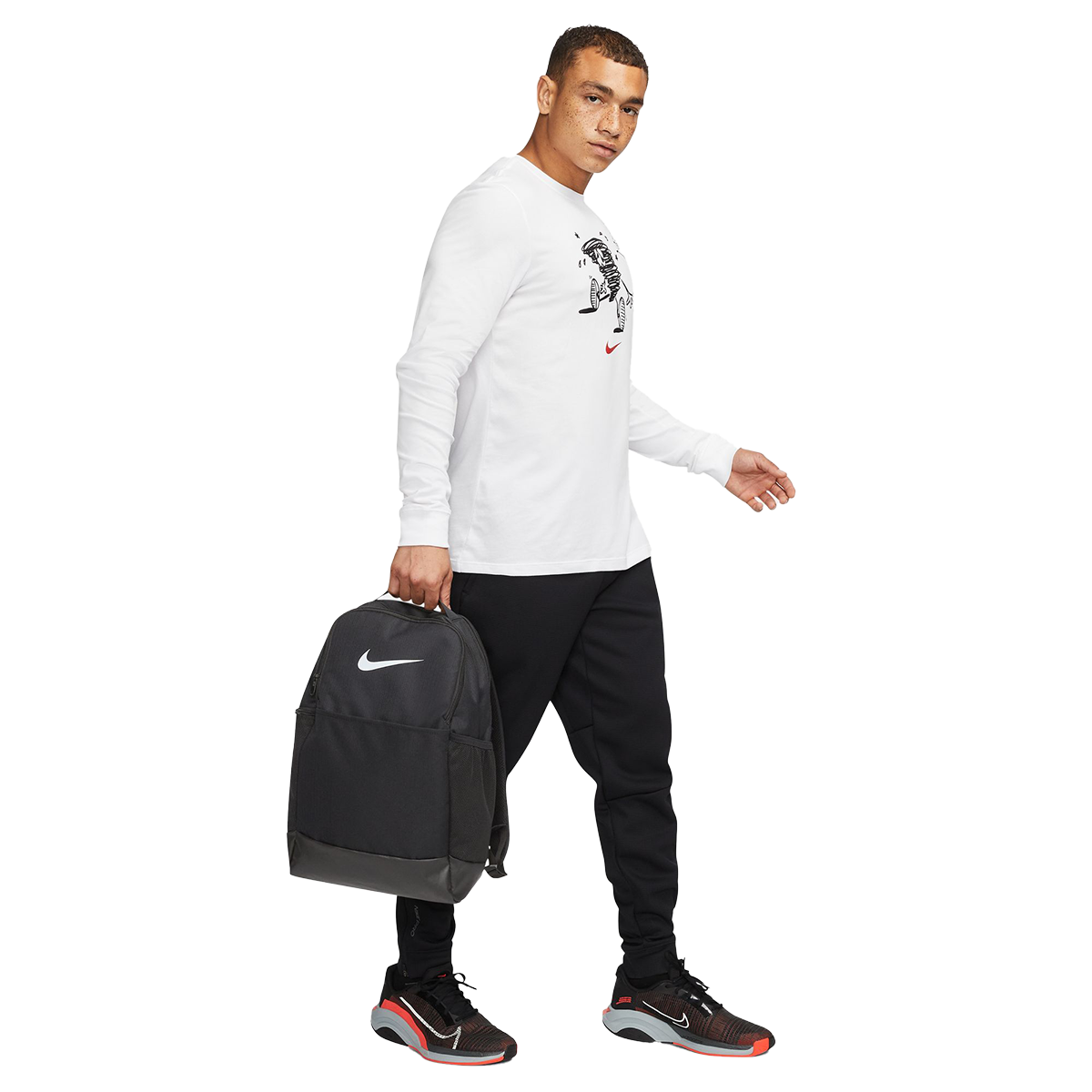 Nike Brasilia 9.5 — Black - White — Size Medium — Back View