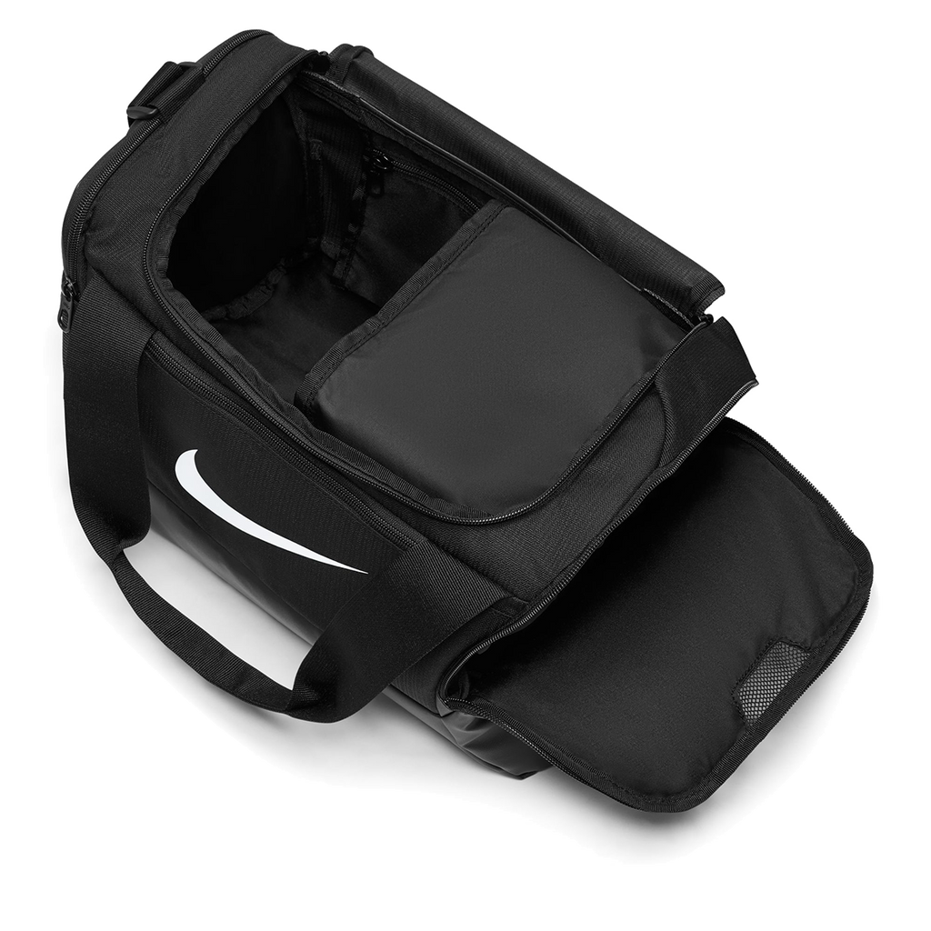 Nike Brasilia 9.5 Duffle — Black - White — Size XSmall — Lifestyle View