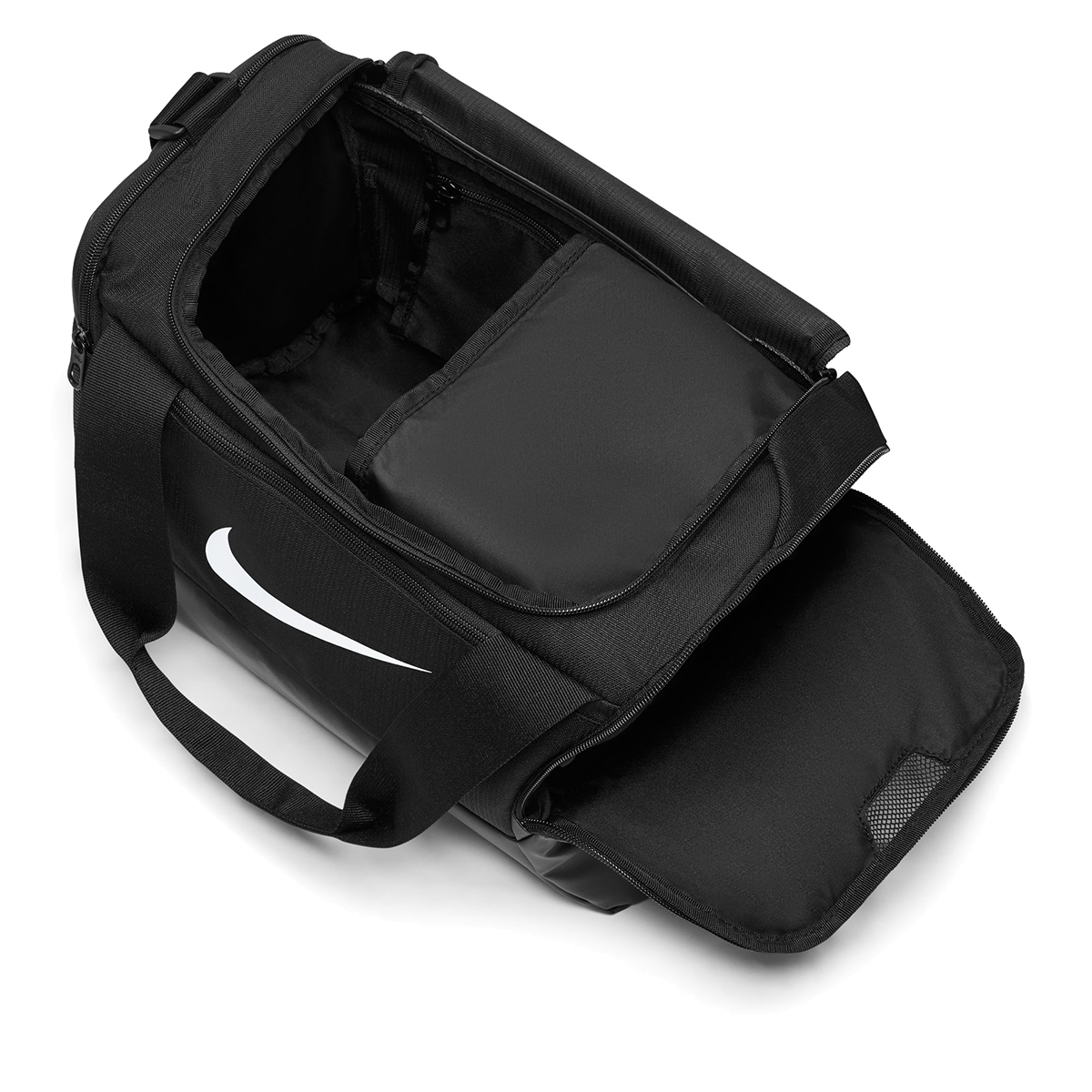 Nike Brasilia 9.5 Duffle — Black - White — Size XSmall — Lifestyle View