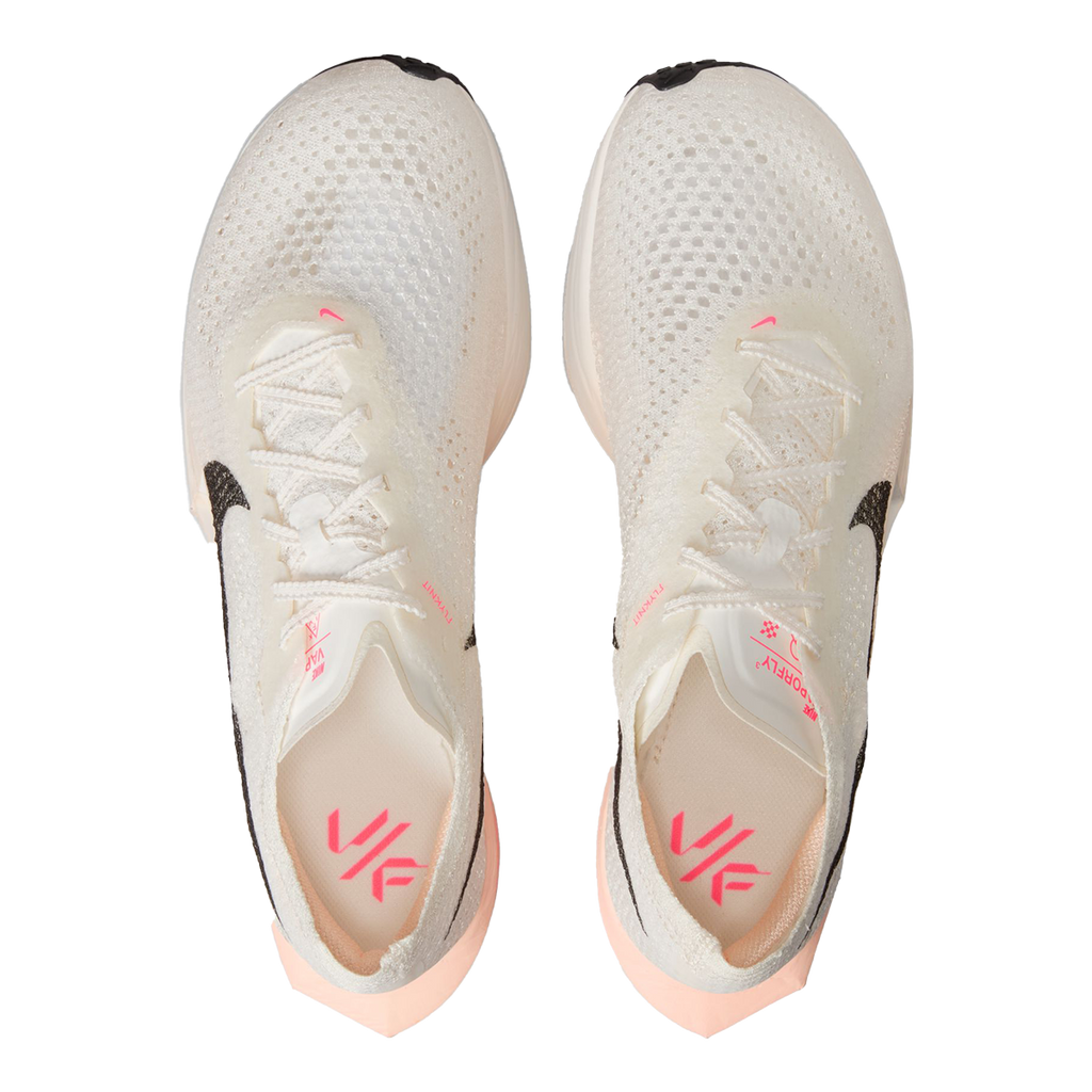 Nike ZoomX Vaporfly Next% 3 — Sail - Black - Crimson Tint - Guava Ice - Hot Punch — Size B — Width 7 — Back View