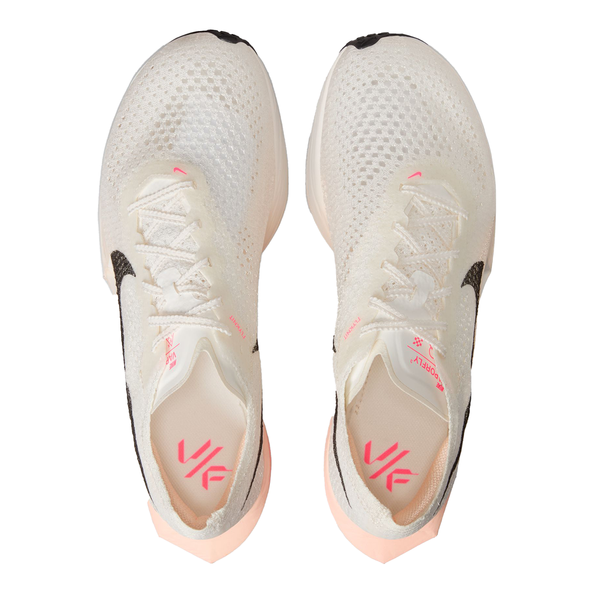 Nike ZoomX Vaporfly Next% 3 — Sail - Black - Crimson Tint - Guava Ice - Hot Punch — Size B — Width 7 — Back View