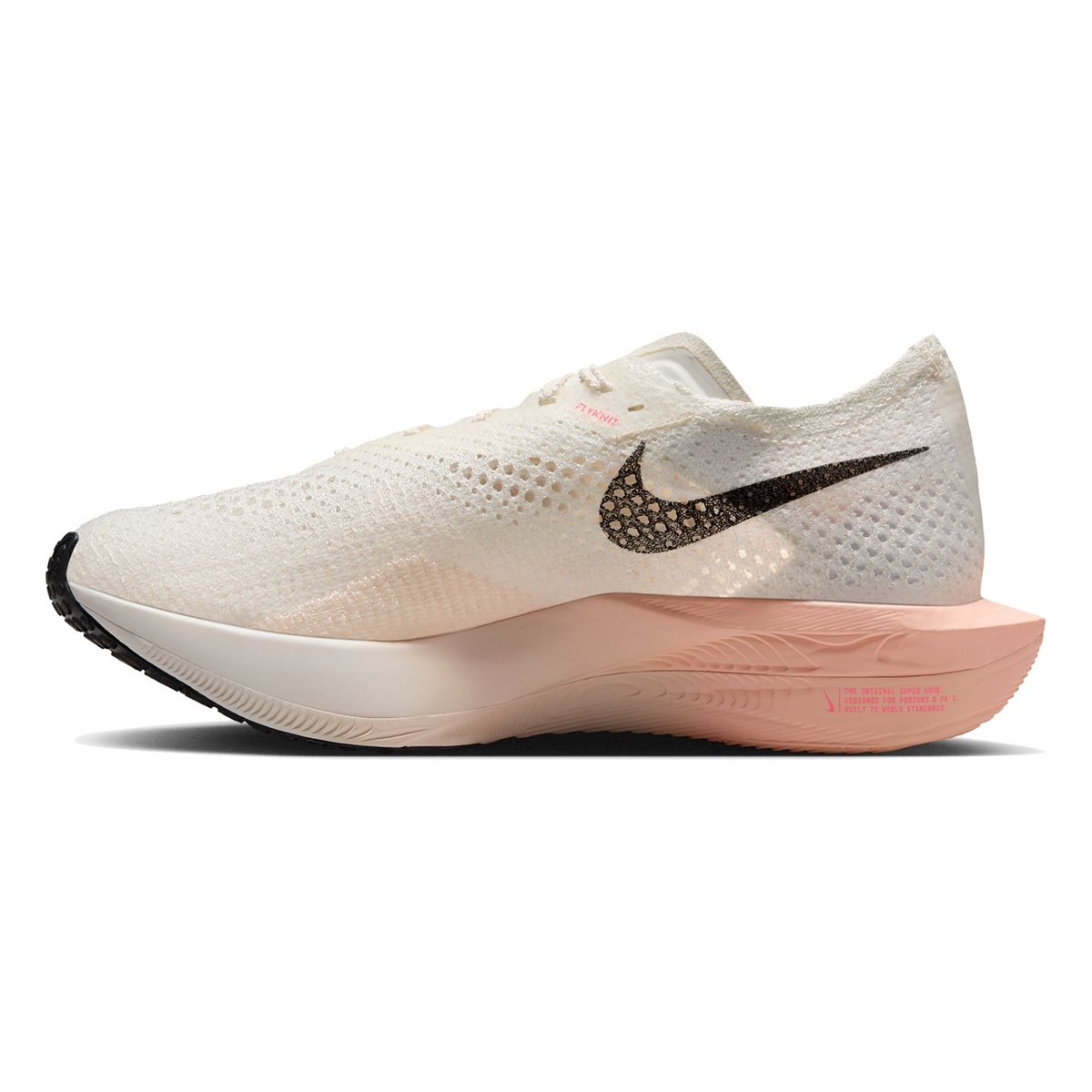 Nike ZoomX Vaporfly Next% 3 — Sail - Black - Crimson Tint - Guava Ice - Hot Punch — Size B — Width 7 — Side View