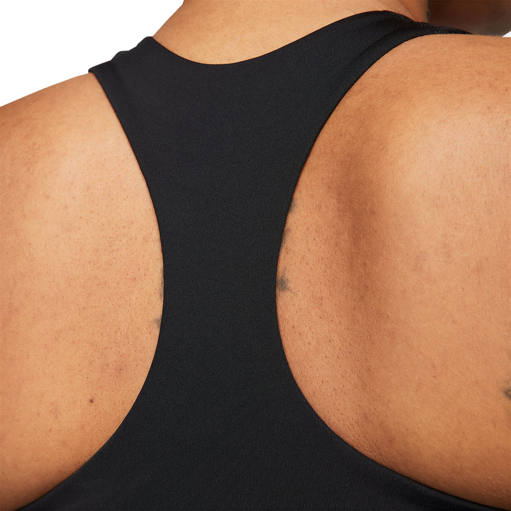 Nike Swoosh Medium-Support Padded Bra — Black - Black - White — Size Medium — Detail View