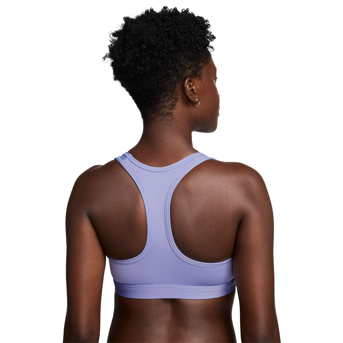 Nike Dri-FIT Swoosh Bra — Lilac Ice - White — Size XSmall — Detail View
