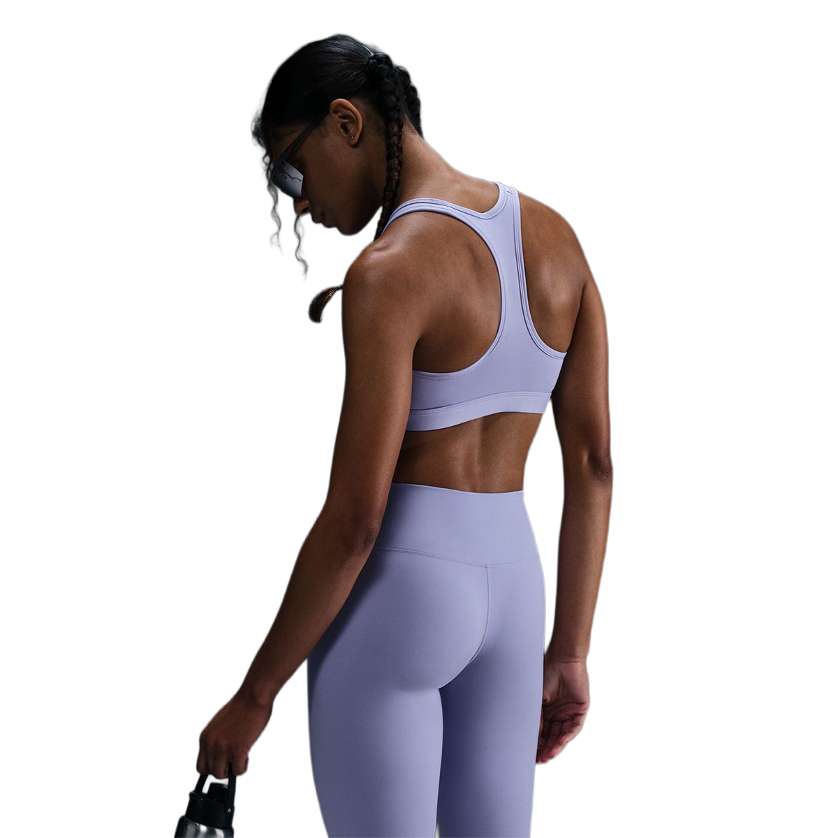 Nike Dri-FIT Swoosh Bra — Lilac Ice - White — Size XSmall — Back View