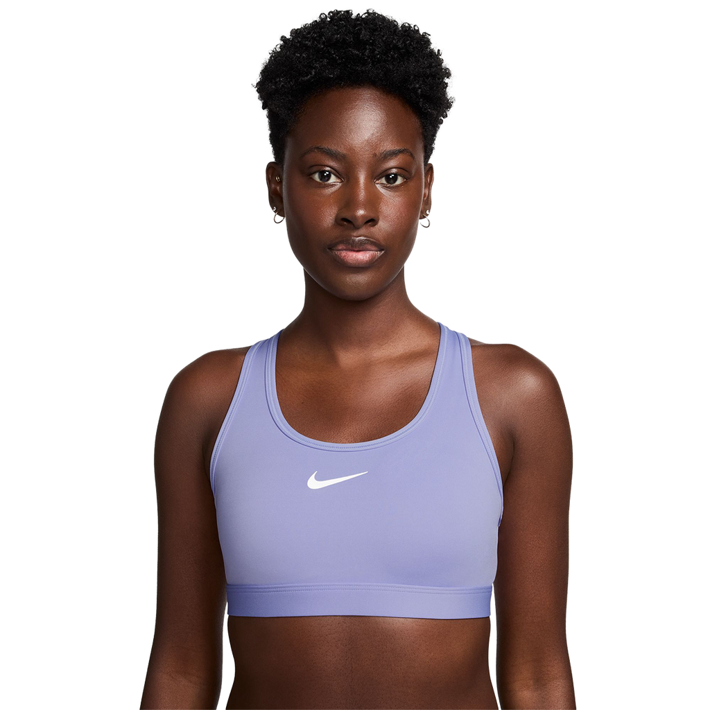 Nike Dri-FIT Swoosh Bra — Lilac Ice - White — Size XSmall — Side View