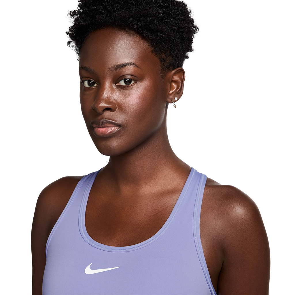 Nike Dri-FIT Swoosh Bra — Lilac Ice - White — Size XSmall — Top View