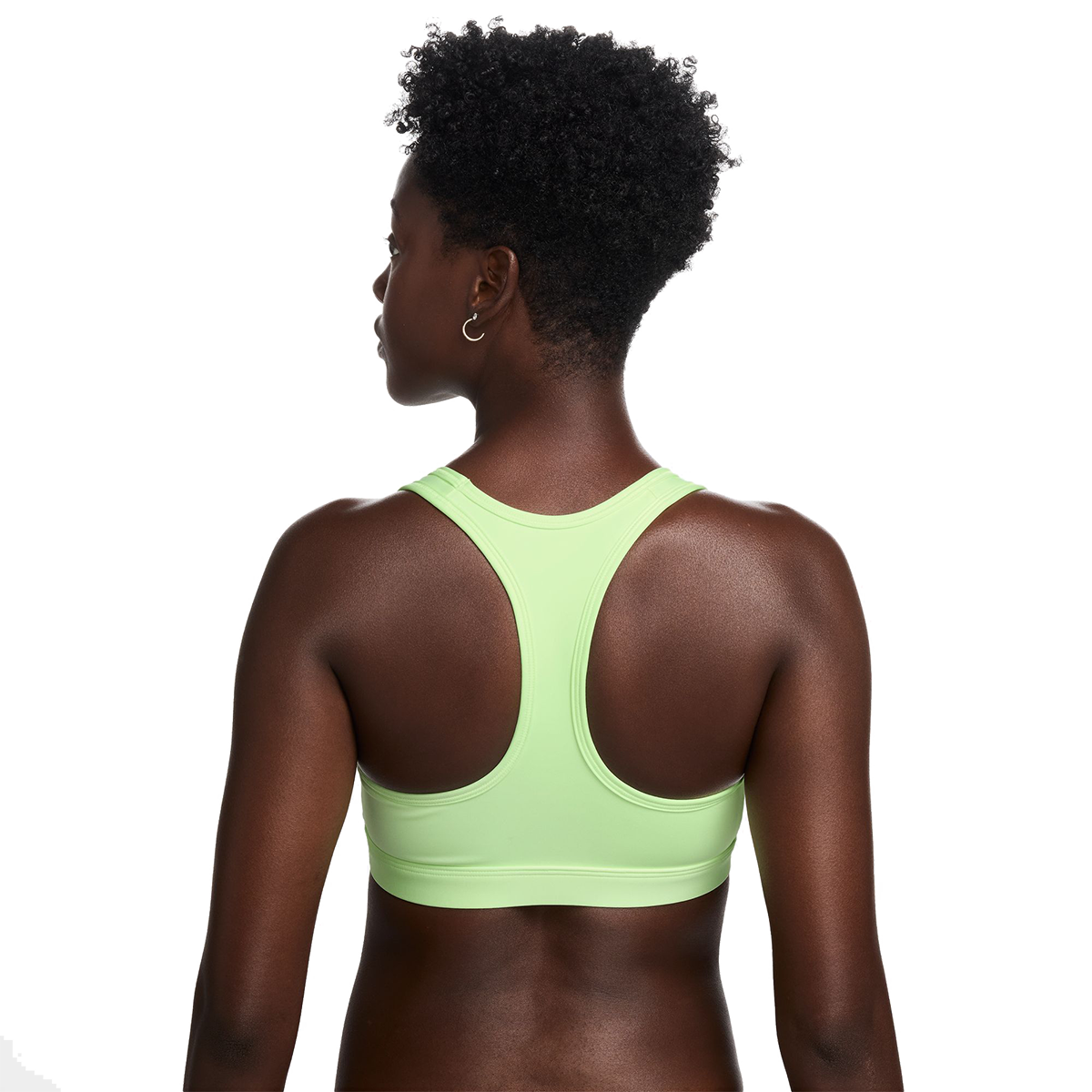 Nike Dri-FIT Swoosh Bra — Barely Volt - White — Size Large — Side View