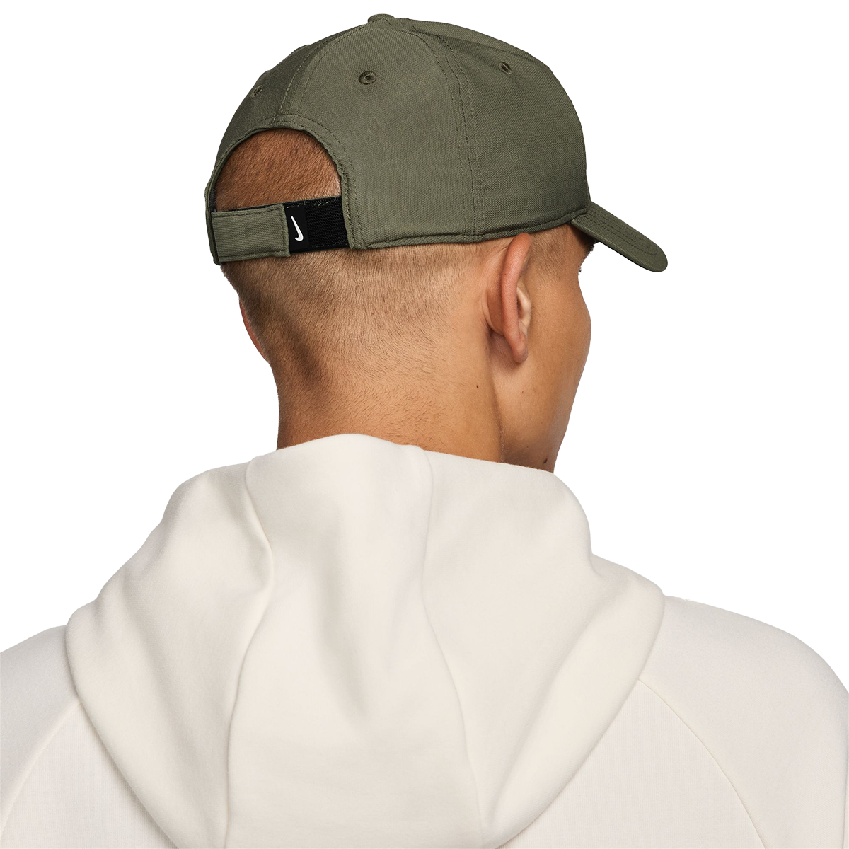 Nike Dri-FIT Club Hat — White - Black — Size Small / Medium — Lifestyle View