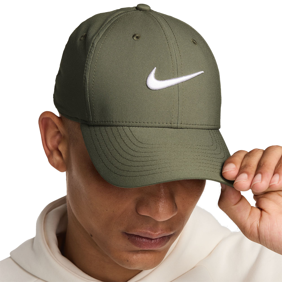 Nike Dri-FIT Club Hat — White - Black — Size Small / Medium — Detail View
