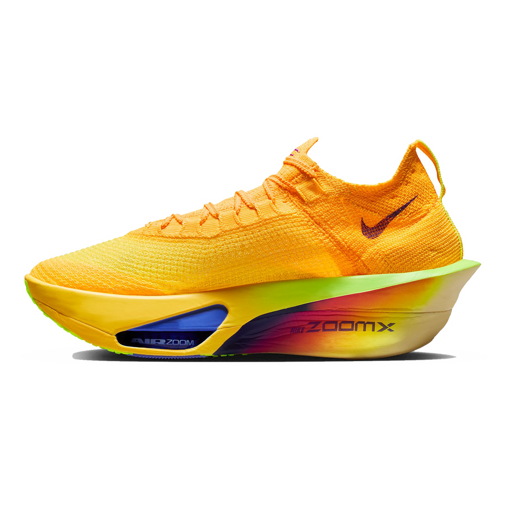 Nike Air Zoom Alphafly Next% 3 — Bright Crimson - Cave Purple - Lime Blast - Mint Foam - Sunset Tint - Green Strike — Size D — Width 12.5 — Lifestyle View