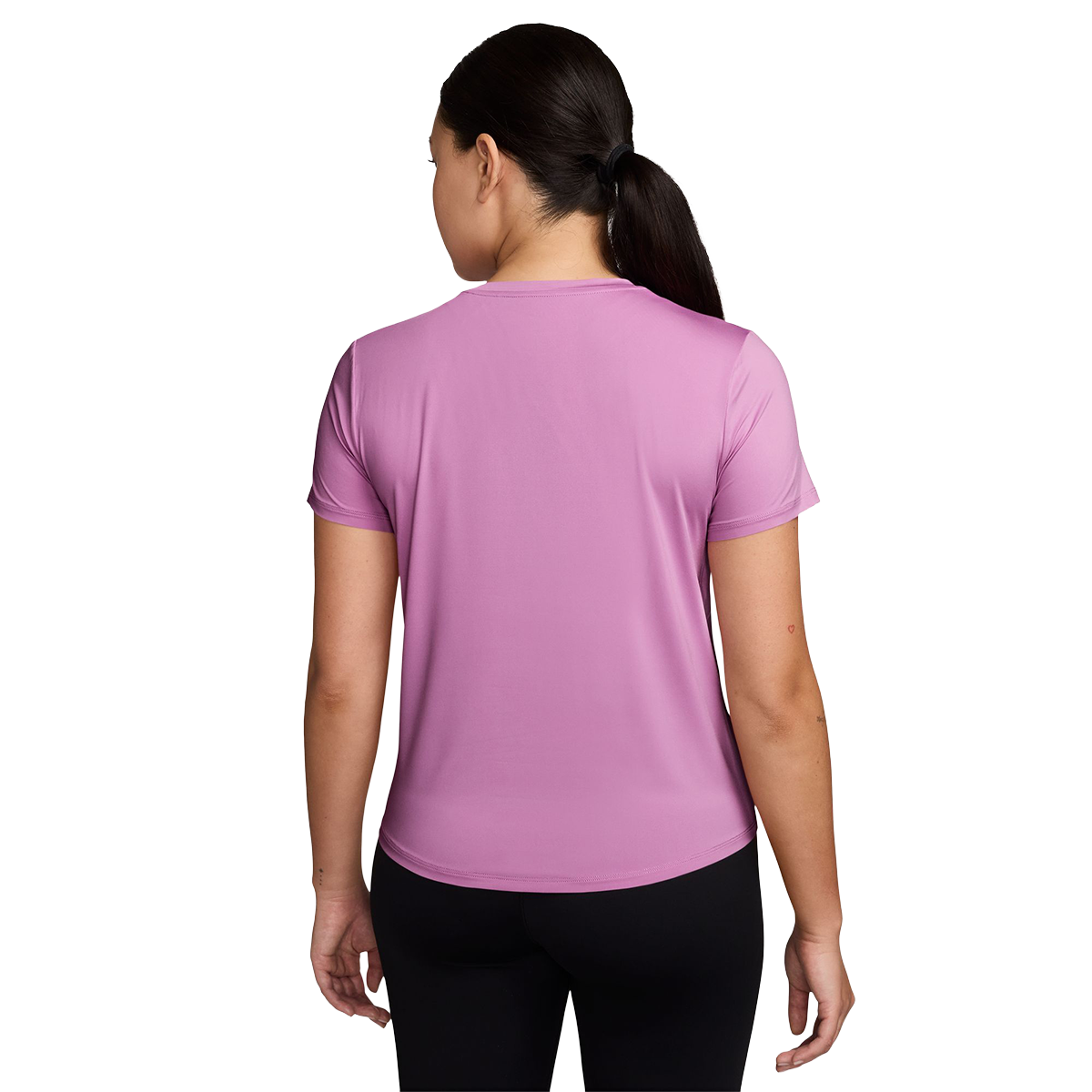Nike Classic Dri-FIT Short-Sleeve Top — Light Magenta - White — Size XSmall — Side View