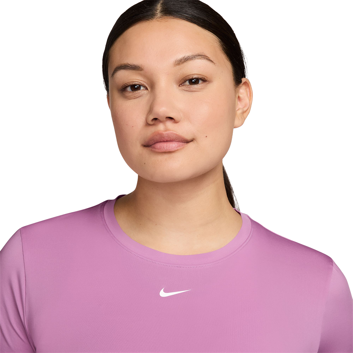 Nike Classic Dri-FIT Short-Sleeve Top — Light Magenta - White — Size XSmall — Back View