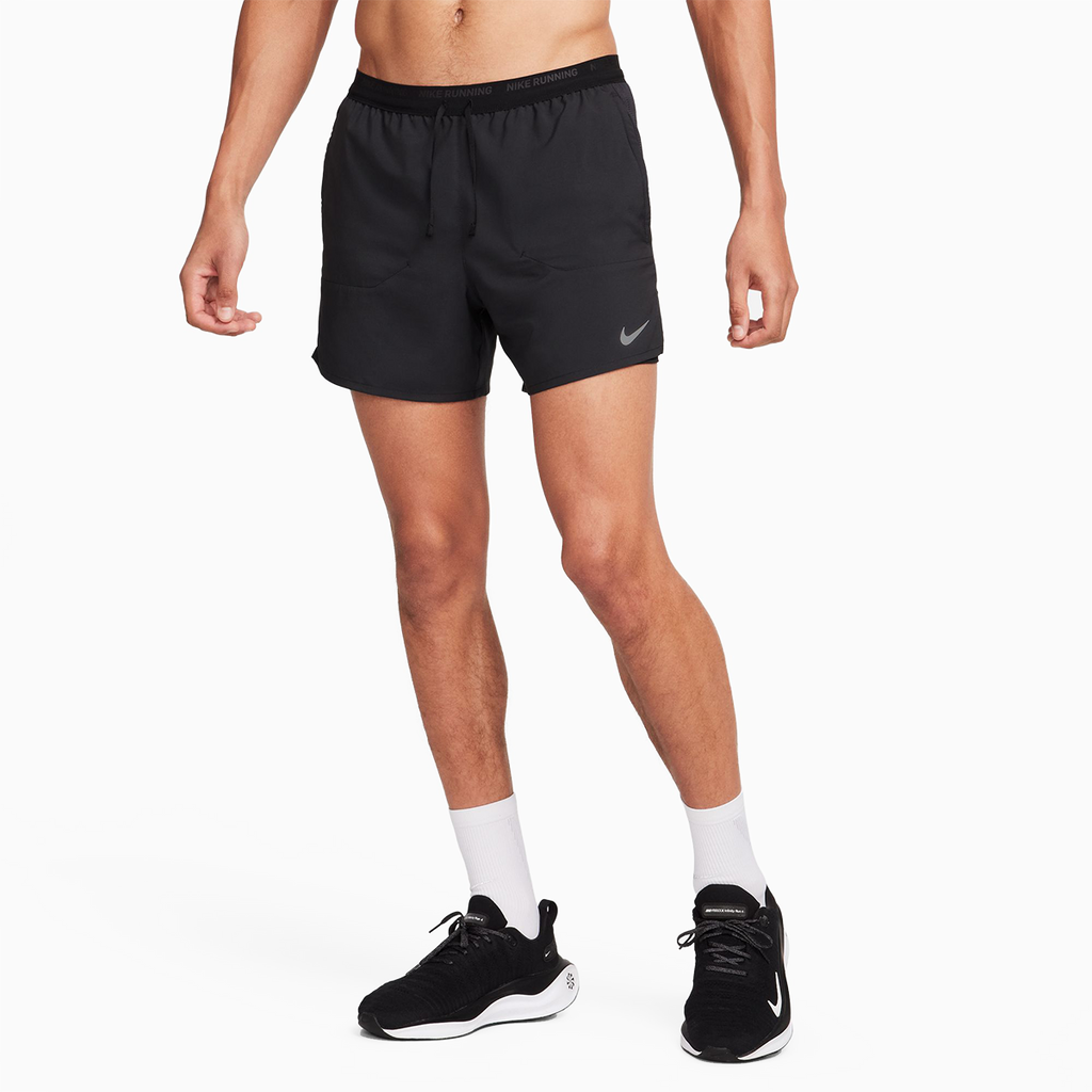 Nike Dri-FIT 5" 2-in-1 Short — Black - Black - Black - Reflective Silver - Reflective Silver — Size Small — Front View