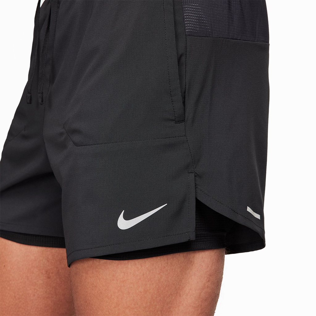 Nike Dri-FIT 5" 2-in-1 Short — Black - Black - Black - Reflective Silver - Reflective Silver — Size Small — Lifestyle View