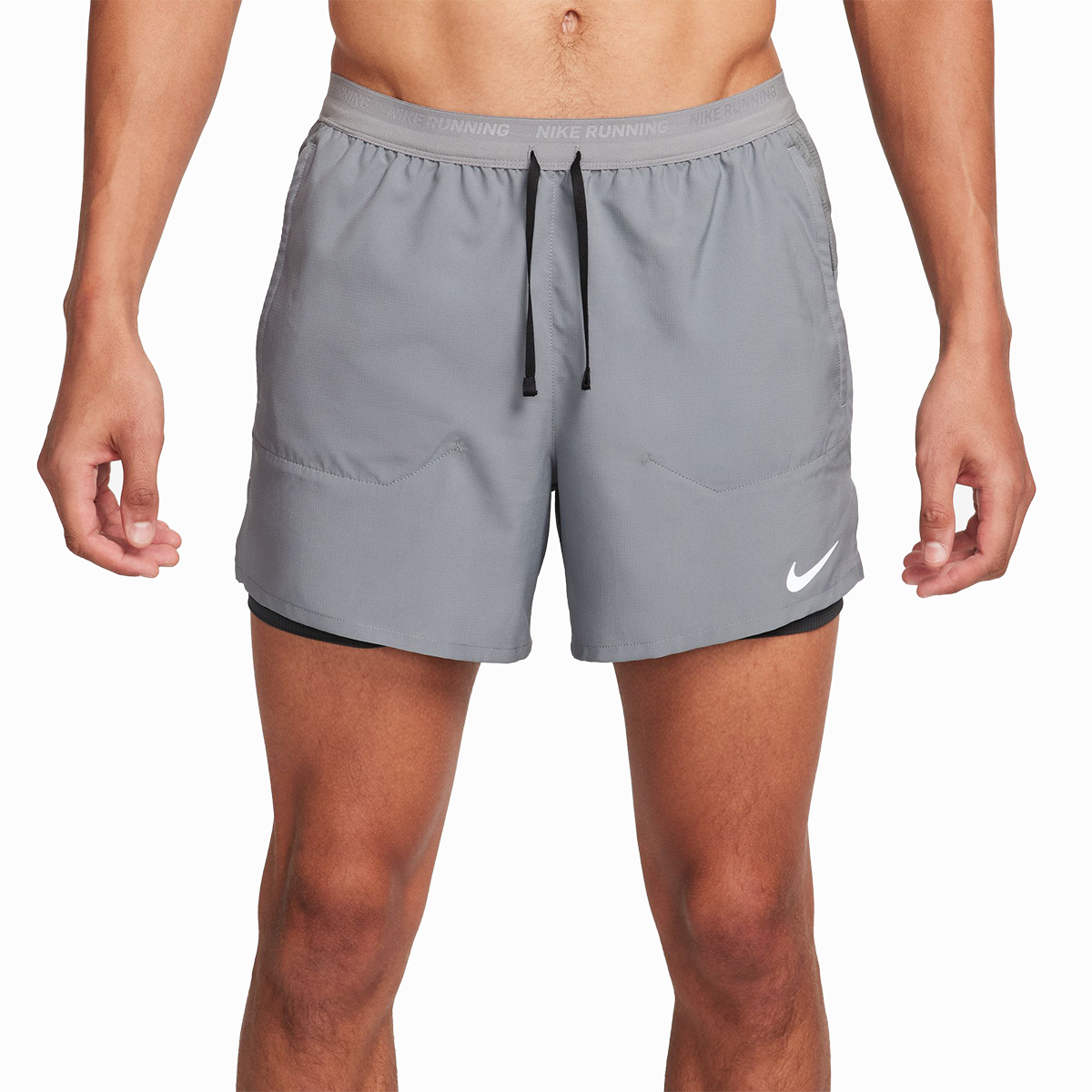 Nike Dri-FIT 5" 2-in-1 Short — Black - Black - Black - Reflective Silver - Reflective Silver — Size Small — Alternate View 8