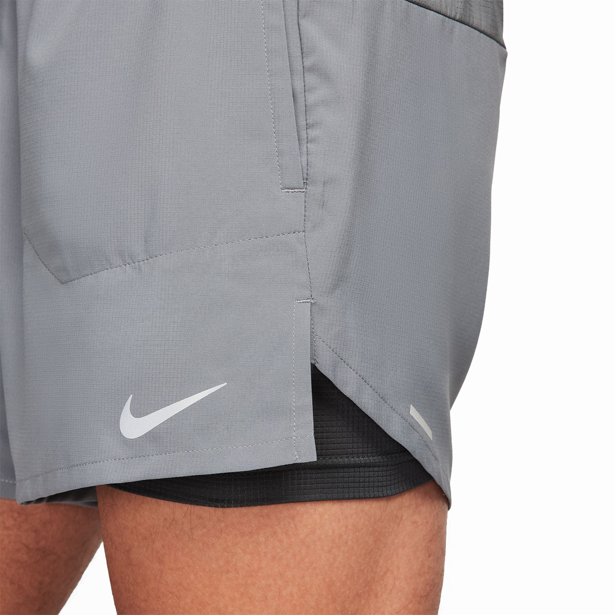 Nike Dri-FIT 5" 2-in-1 Short — Black - Black - Black - Reflective Silver - Reflective Silver — Size Small — Alternate View 10