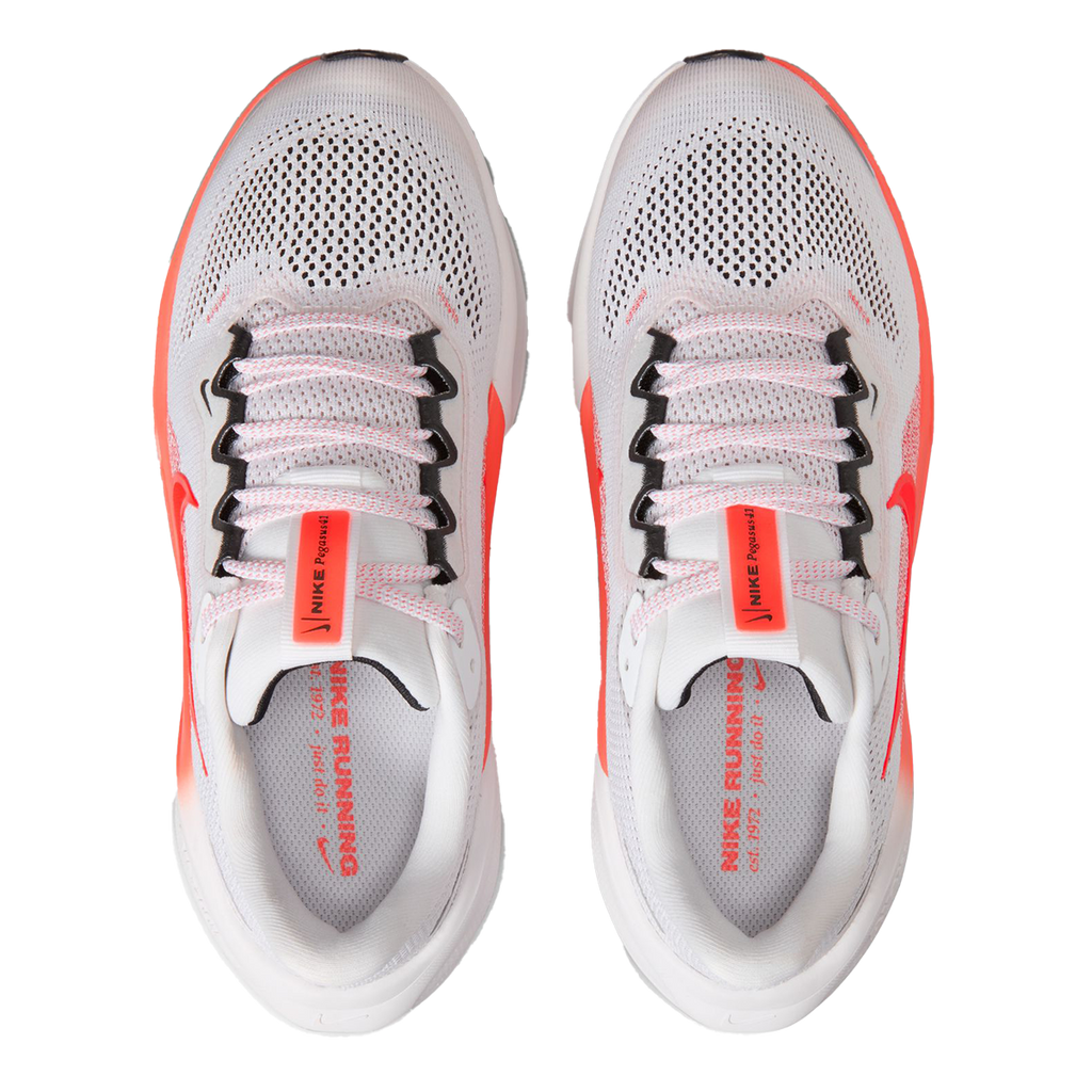Nike Air Zoom Pegasus 41 GS — White - Bright Crimson - Magic Ember - Black — Size Y — Width 2.5 — Back View