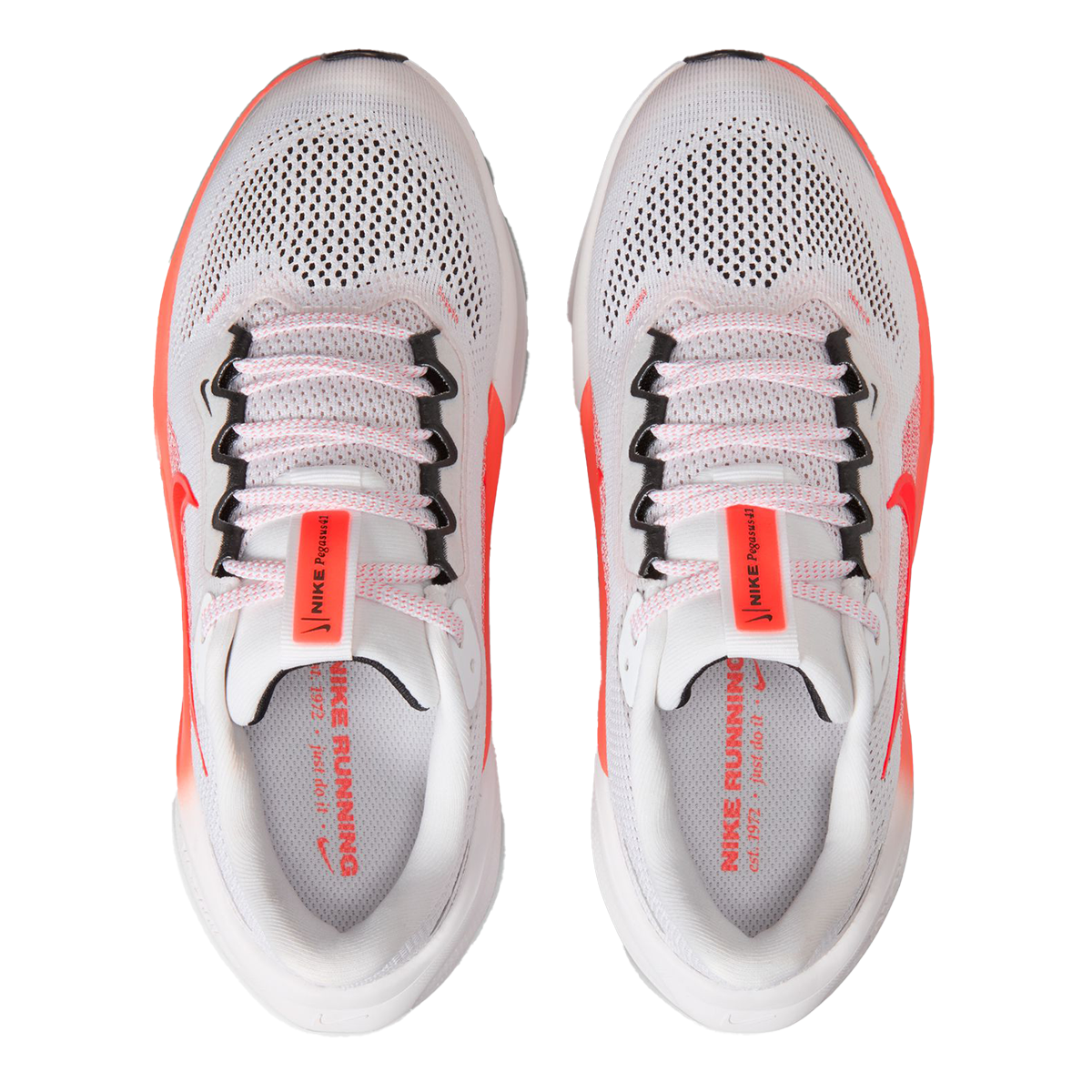 Nike Air Zoom Pegasus 41 GS — White - Bright Crimson - Magic Ember - Black — Size Y — Width 2.5 — Back View
