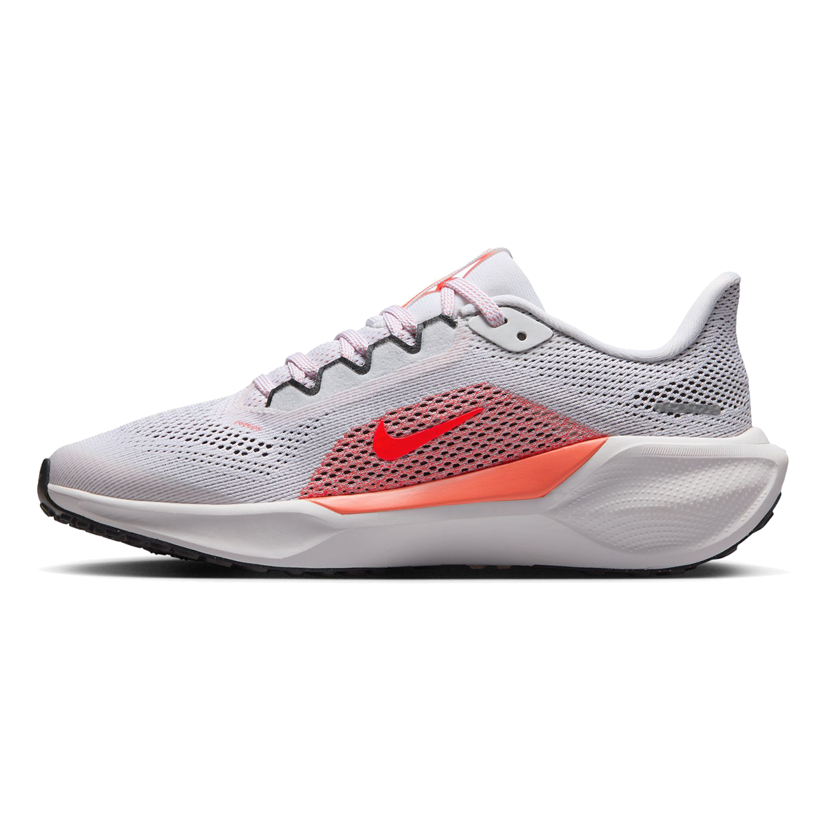 Nike Air Zoom Pegasus 41 GS — White - Bright Crimson - Magic Ember - Black — Size Y — Width 2.5 — Side View