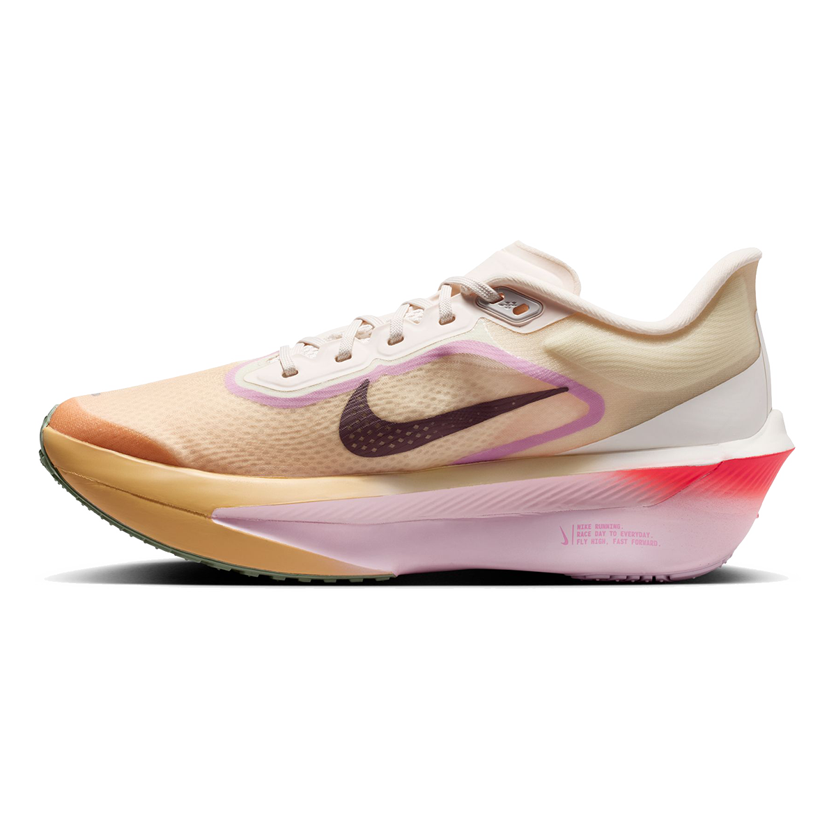 Nike Zoom Fly 6 — Pale Ivory - Black - Crimson Tint - Sail - Hot Punch — Size B — Width 7 — Side View