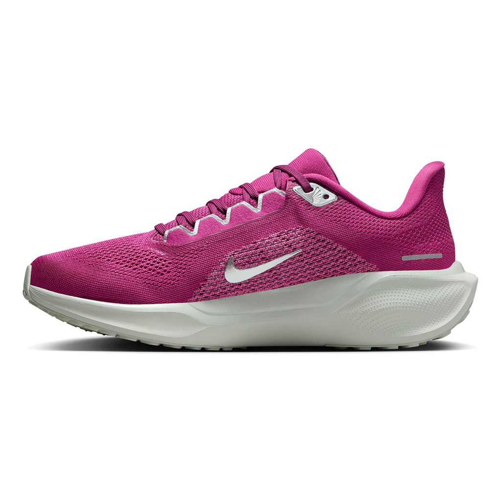 Nike Air Zoom Pegasus 41 PRM — Hot Fuchsia - Mtlc Silver - Lt Silver - Med Fuchsia - Photon Dust — Size B — Width 7 — Side View