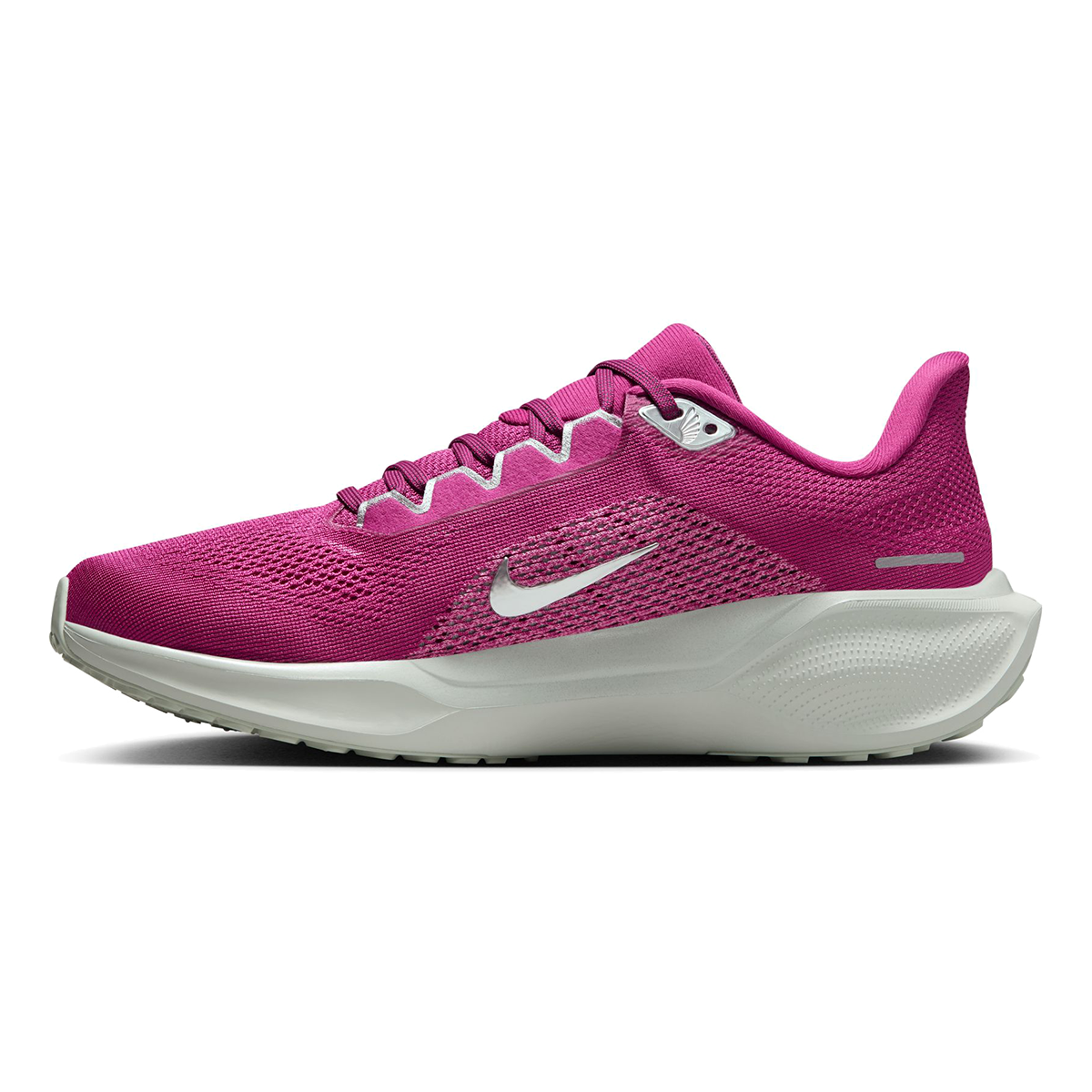 Nike Air Zoom Pegasus 41 PRM — Hot Fuchsia - Mtlc Silver - Lt Silver - Med Fuchsia - Photon Dust — Size B — Width 7 — Side View