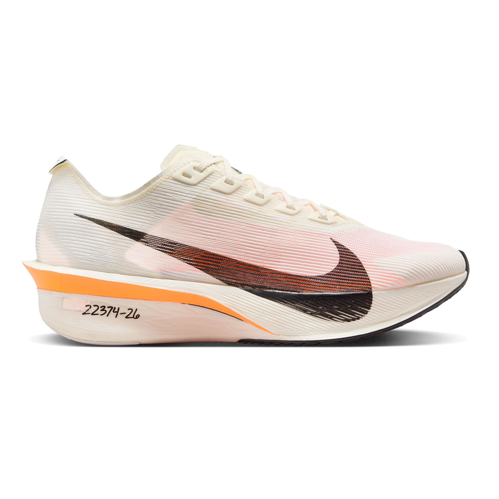Nike ZoomX Vaporfly Next% 4 PROTO — Sail - Black - Total Orange - White — Size B — Width 7.5 — Front View