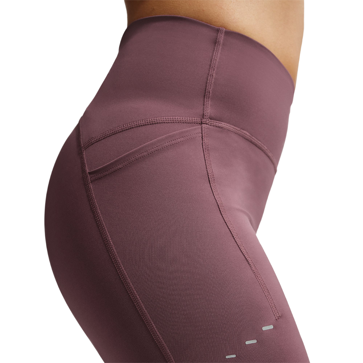 Nike Swift High-Waisted 7/8 Running Leggings — Tattoo - Reflective Silver — Size Large — Top View